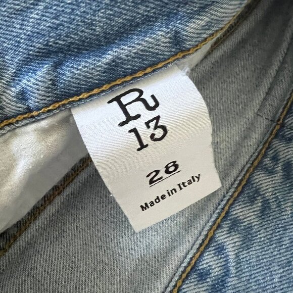 R13 Womens Distressed Denim Cutoff Shorts Size 28 Made In Italy - Picture 5 of 9